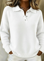 Everyday Luxe Button-Collar Knit