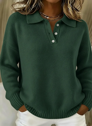 Everyday Luxe Button-Collar Knit