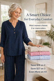 FLASH SALE - Effortless V-Neck Blouse & Wide Leg Pants Set | Tracked Shipping