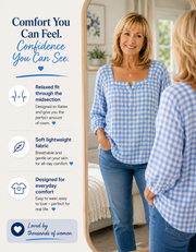 Effortless Plaid Cotton Linen Blouse | Tracked Shipping