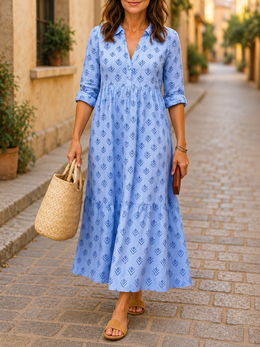 FLASH SALE - Effortless Leaf-Print Maxi Dress | Tracked Shipping