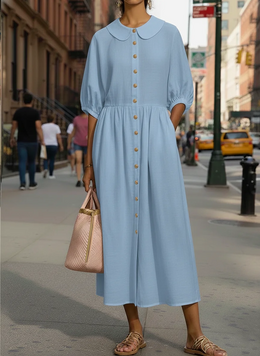 FLASH SALE - Peter Pan Collar Midi Dress | Tracked Shipping