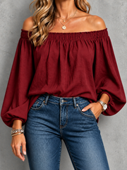 FLASH SALE - Effortless Off-Shoulder Comfort Top | Tracked Shipping