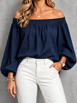 FLASH SALE - Effortless Off-Shoulder Comfort Top | Tracked Shipping