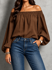 FLASH SALE - Effortless Off-Shoulder Comfort Top | Tracked Shipping