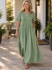 FLASH SALE - Pleated Front Maxi Dress | Tracked Shipping