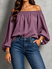 FLASH SALE - Effortless Off-Shoulder Comfort Top | Tracked Shipping