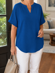 Effortless Draped V-Neck Blouse | Tracked Shipping