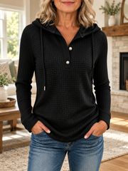 FLASH SALE - Waffle Hooded Pullover | Tracked Shipping