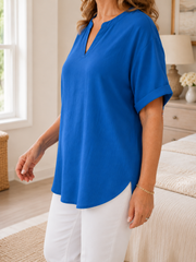 Effortless Draped V-Neck Blouse | Tracked Shipping