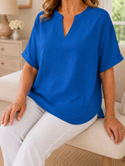 Effortless Draped V-Neck Blouse | Tracked Shipping