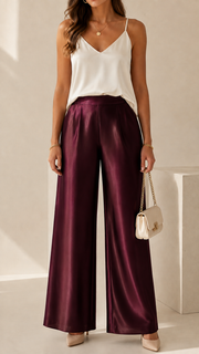 FLASH SALE – Effortless Satin Wide-Leg Pants | Tracked Shipping