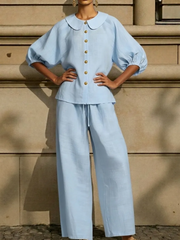 Peter Pan Collar 2-Piece Set | Tracked Shipping