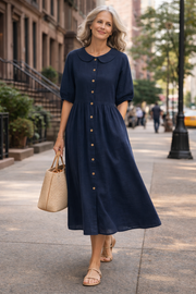 FLASH SALE - Peter Pan Collar Midi Dress | Tracked Shipping
