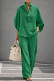 Effortless Cotton Linen 2-Piece Set | Tracked Shipping