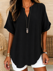 Effortless Draped V-Neck Blouse | Tracked Shipping
