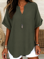 Effortless Draped V-Neck Blouse | Tracked Shipping