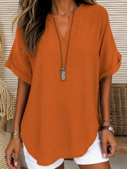 Effortless Draped V-Neck Blouse | Tracked Shipping