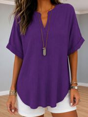 Effortless Draped V-Neck Blouse | Tracked Shipping