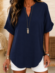 Effortless Draped V-Neck Blouse | Tracked Shipping