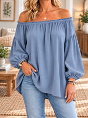 FLASH SALE - Effortless Off-Shoulder Comfort Top | Tracked Shipping