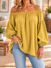 FLASH SALE - Effortless Off-Shoulder Comfort Top | Tracked Shipping