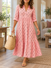 FLASH SALE - Effortless Leaf-Print Maxi Dress | Tracked Shipping