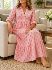 FLASH SALE - Effortless Leaf-Print Maxi Dress | Tracked Shipping