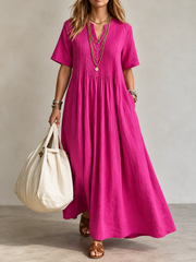 FLASH SALE - Pleated Front Maxi Dress | Tracked Shipping