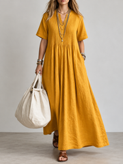 FLASH SALE - Pleated Front Maxi Dress | Tracked Shipping