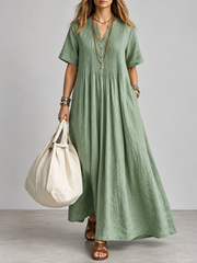 FLASH SALE - Pleated Front Maxi Dress | Tracked Shipping