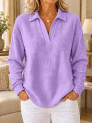 Everyday Textured Collared Top | Tracked Shipping