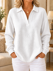 Everyday Textured Collared Top | Tracked Shipping