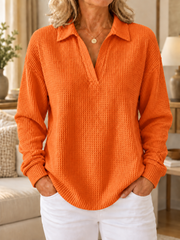 Everyday Textured Collared Top | Tracked Shipping