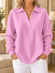 Everyday Textured Collared Top | Tracked Shipping