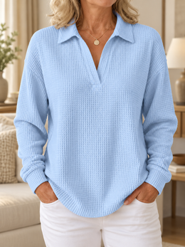 Everyday Textured Collared Top | Tracked Shipping