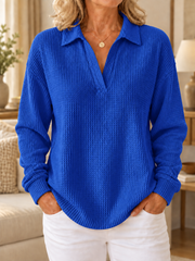 Everyday Textured Collared Top | Tracked Shipping