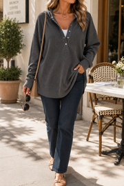 Soft-Touch Ribbed Everyday Hoodie | Tracked Shipping